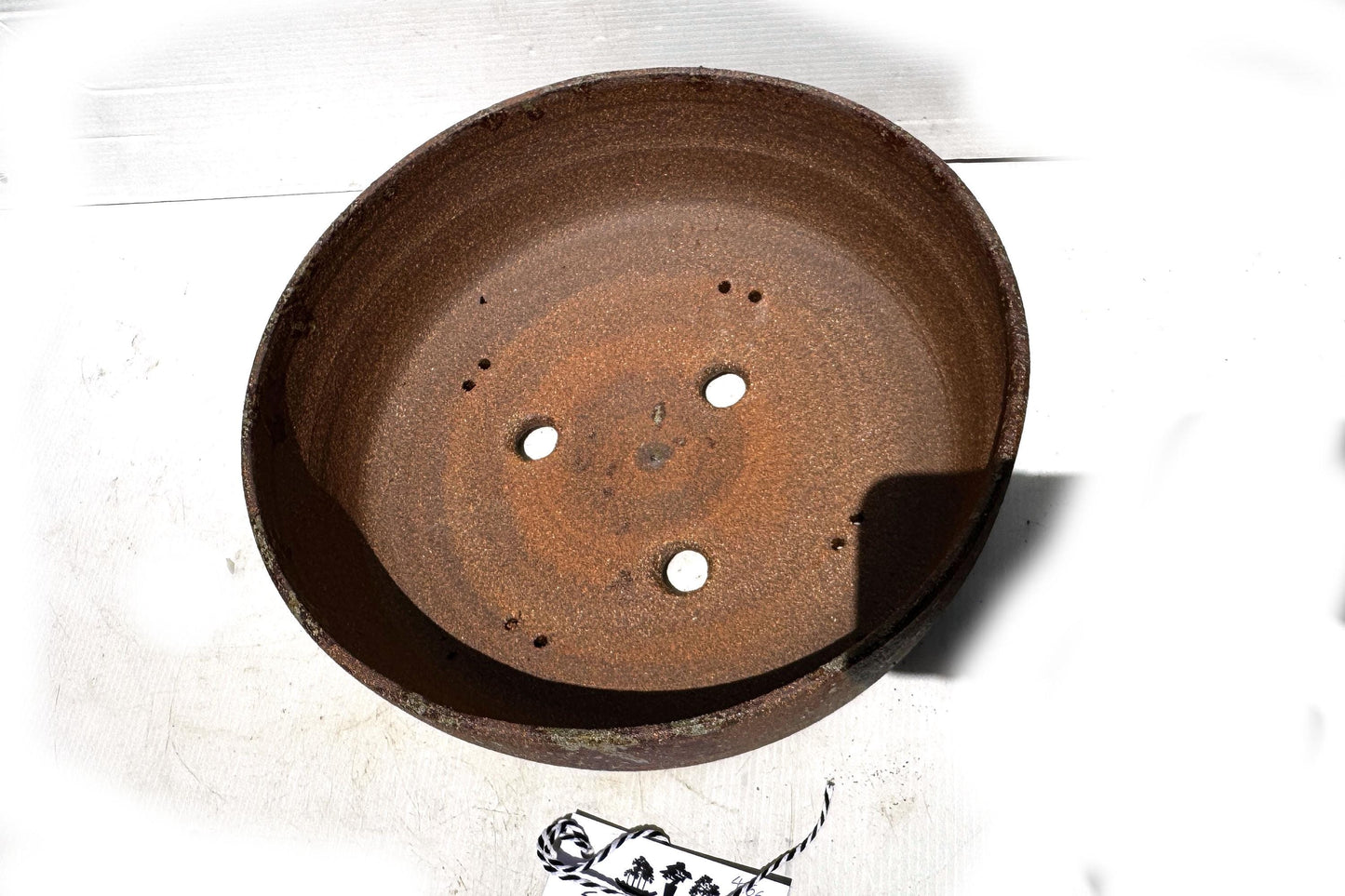 Round 31cm Brown Smooth Stoneware Woodash Bonsai Pot