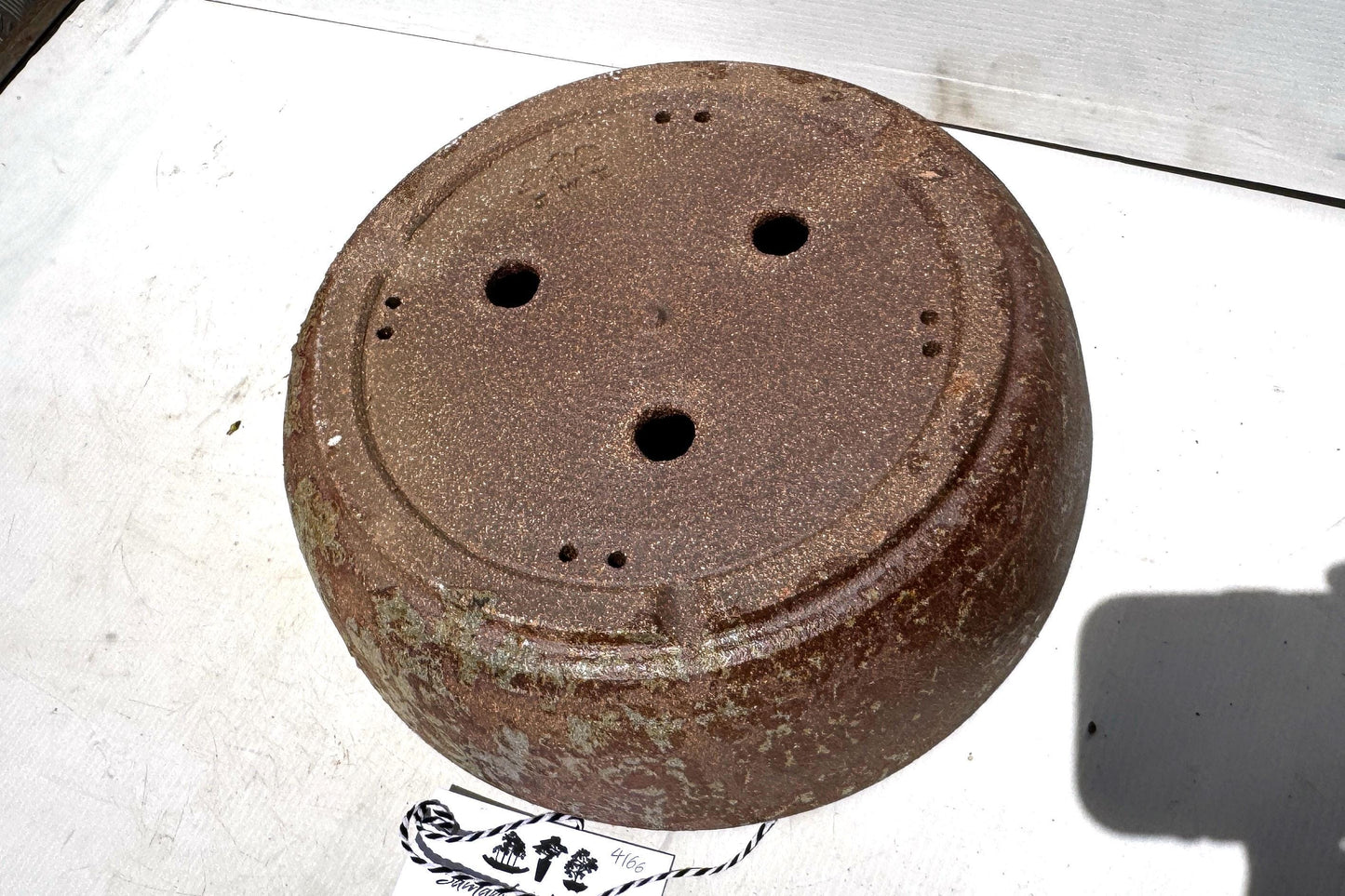 Round 31cm Brown Smooth Stoneware Woodash Bonsai Pot