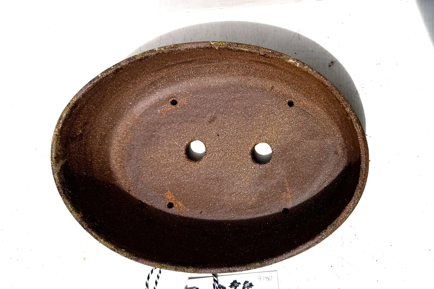 Oval 27.5cm Brown Woodash Smooth Finish Stoneware Bonsai Pot