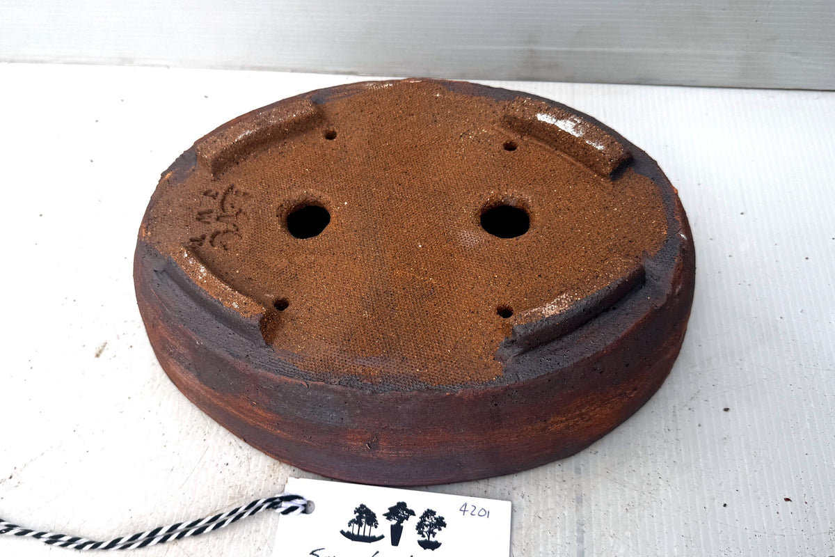 Oval 25cm Brown Stoneware Unglazed Bonsai Pot