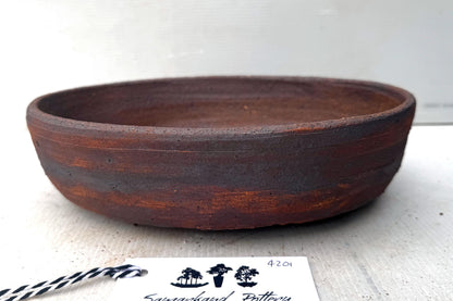 Oval 25cm Brown Stoneware Unglazed Bonsai Pot