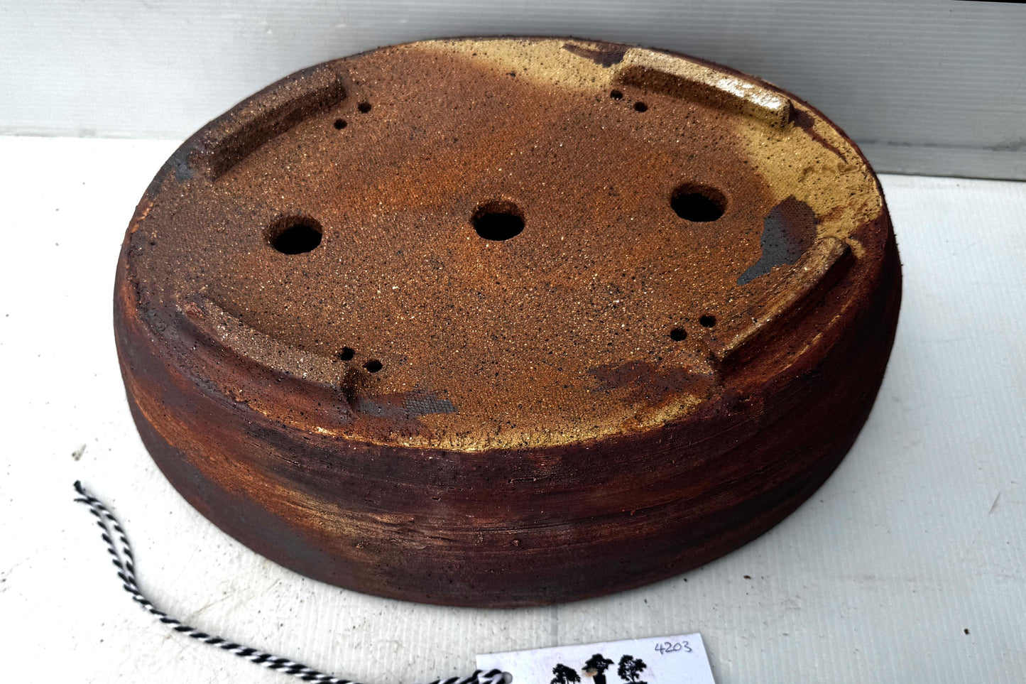 Oval 35cm Brown Stoneware Unglazed Bonsai Pot
