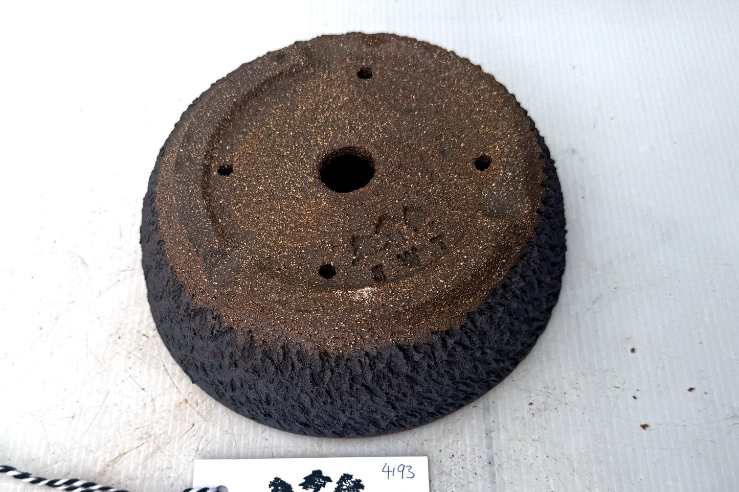Round 18cm Brown Textured Stoneware Bonsai Pot