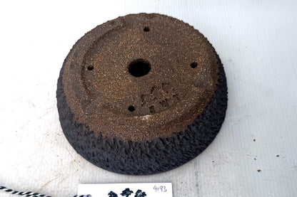 Round 18cm Brown Textured Stoneware Bonsai Pot