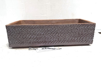 Rectangular 42cm Brown Textured Stoneware Bonsai Pot