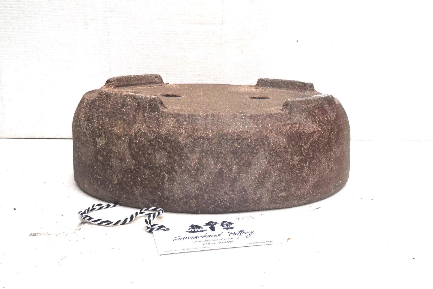 Oval 29cm Brown Woodash Smooth Finish Stoneware Bonsai Pot