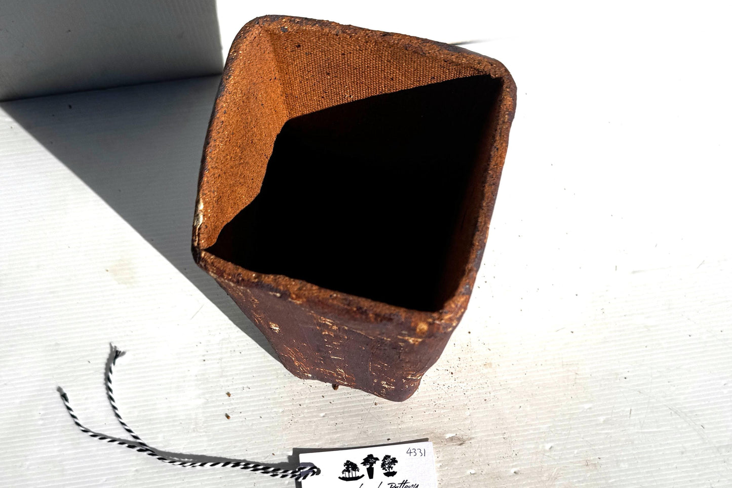 Square Cascade 12cm Brown Smooth Stoneware Bonsai Pot