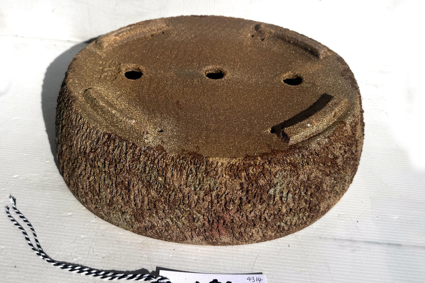 Oval 33cm Brown Woodash Textured Finish Stoneware Bonsai Pot