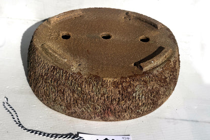 Oval 33cm Brown Woodash Textured Finish Stoneware Bonsai Pot