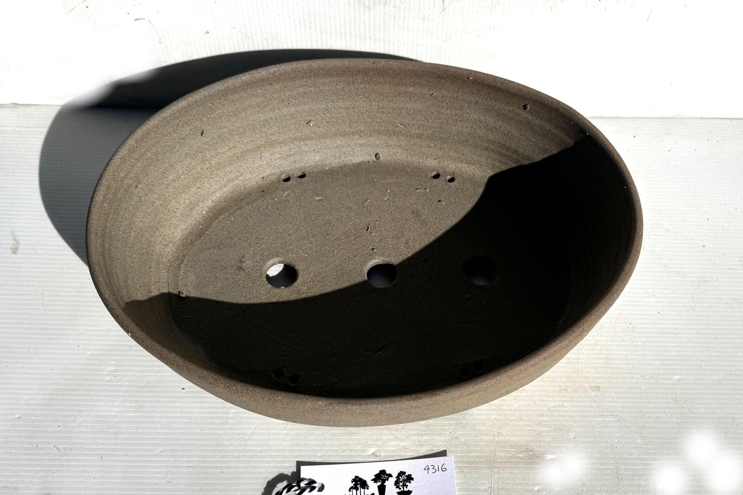 Oval 31.5cm Stoneware Smooth Finish Unglazed Bonsai Pot