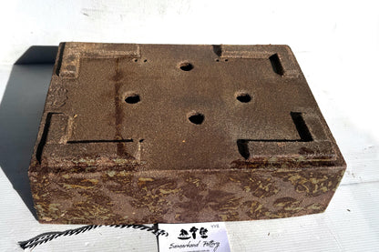 Rectangular 39cm Brown Stoneware Woodash Bonsai Pot