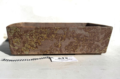 Rectangular 39cm Brown Stoneware Woodash Bonsai Pot