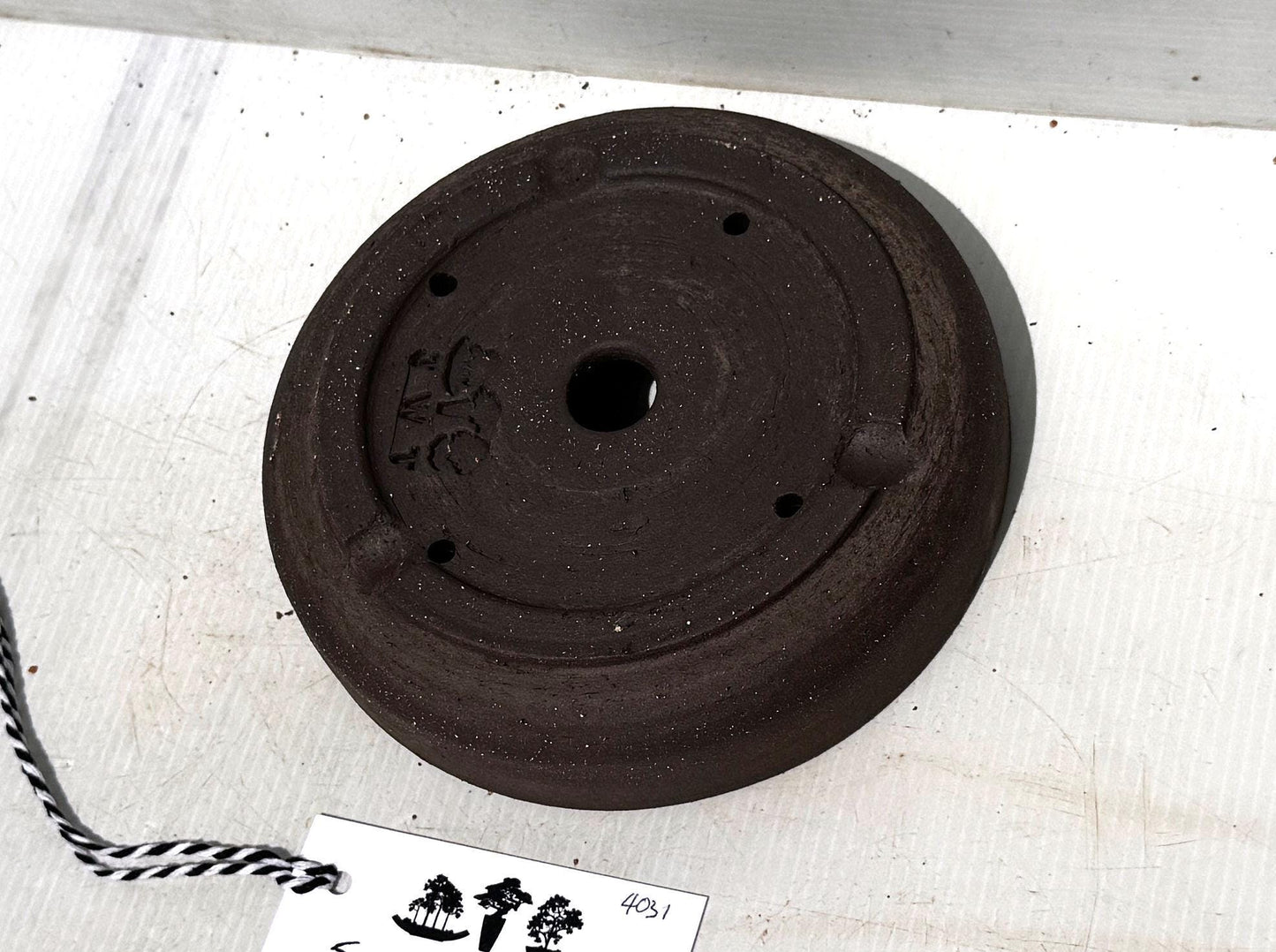 Round 16.5cm Smooth Black Stoneware Bonsai Pot