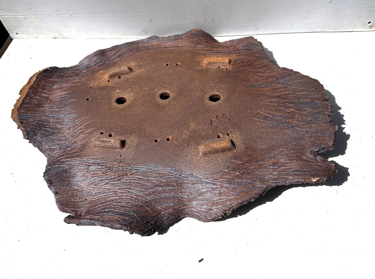 56cm Slab Brown Stoneware Textured Bonsai Pot