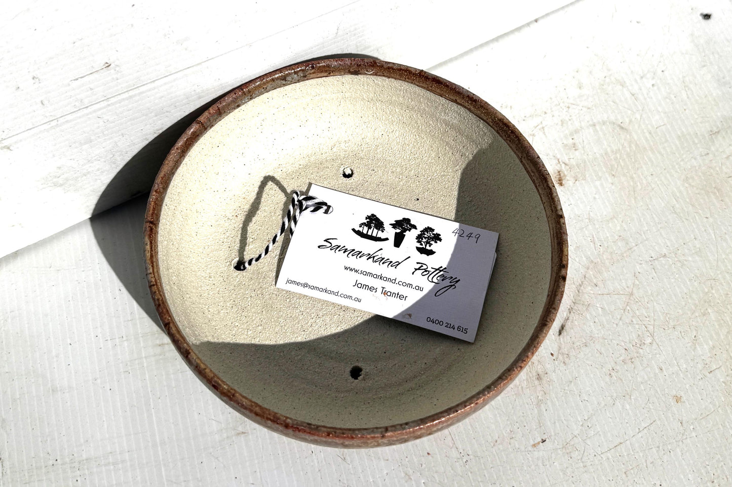 Round 17cm Purple and Green Smooth Glazed Stoneware Bonsai Pot