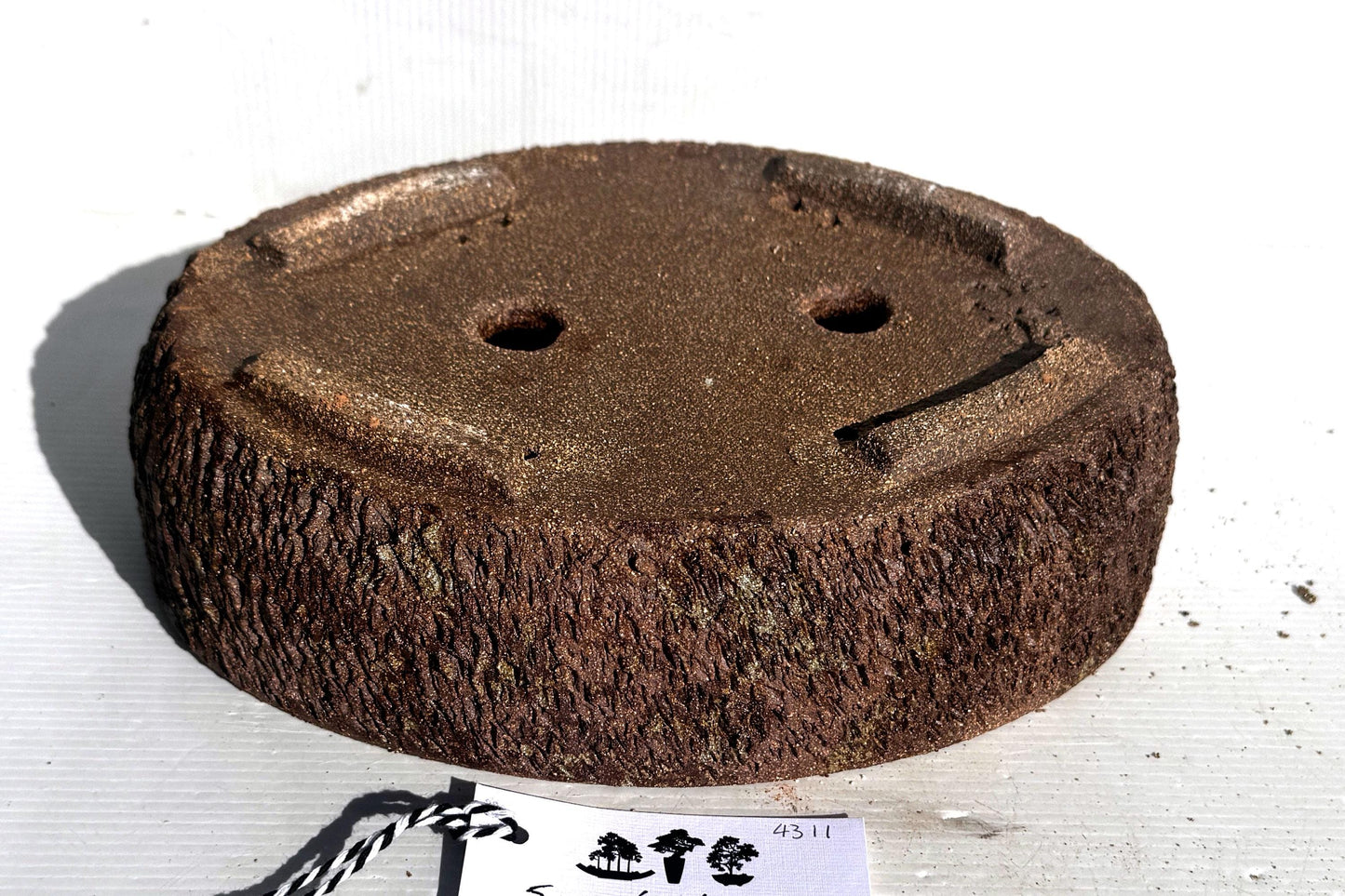 Oval 27cm Brown Woodash Textured Finish Stoneware Bonsai Pot