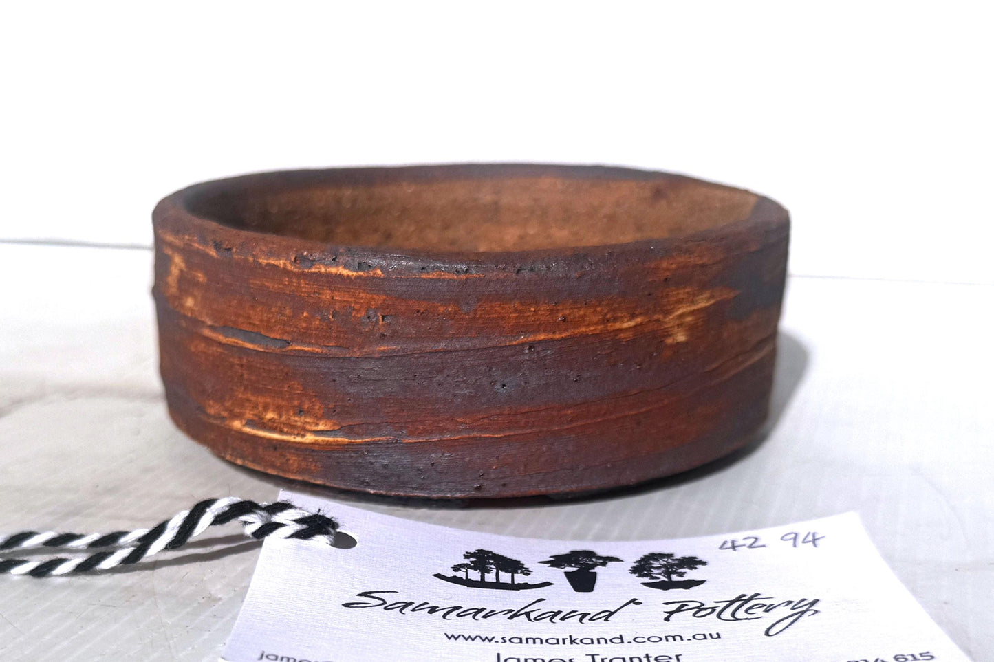 Round 12cm Brown Smooth Finish Stoneware Unglazed Bonsai Pot