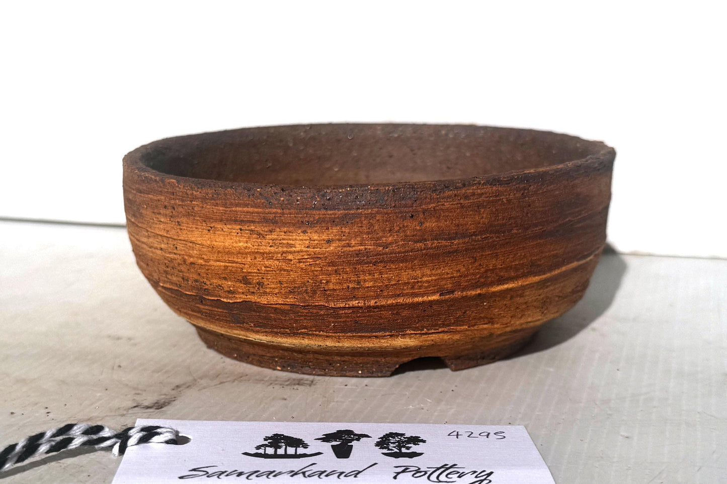 Round 14.5cm Brown Smooth Finish Stoneware Unglazed Bonsai Pot