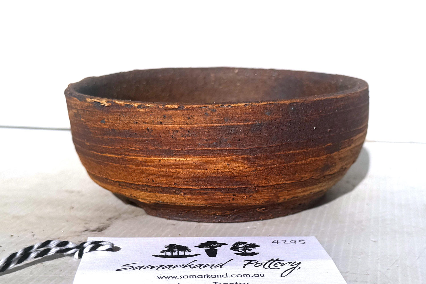 Round 14.5cm Brown Smooth Finish Stoneware Unglazed Bonsai Pot