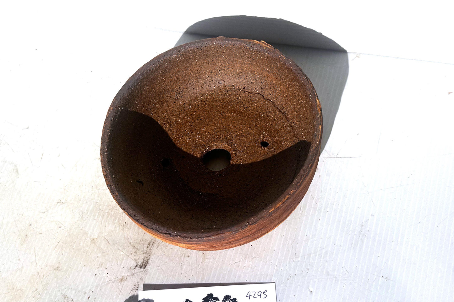 Round 14.5cm Brown Smooth Finish Stoneware Unglazed Bonsai Pot