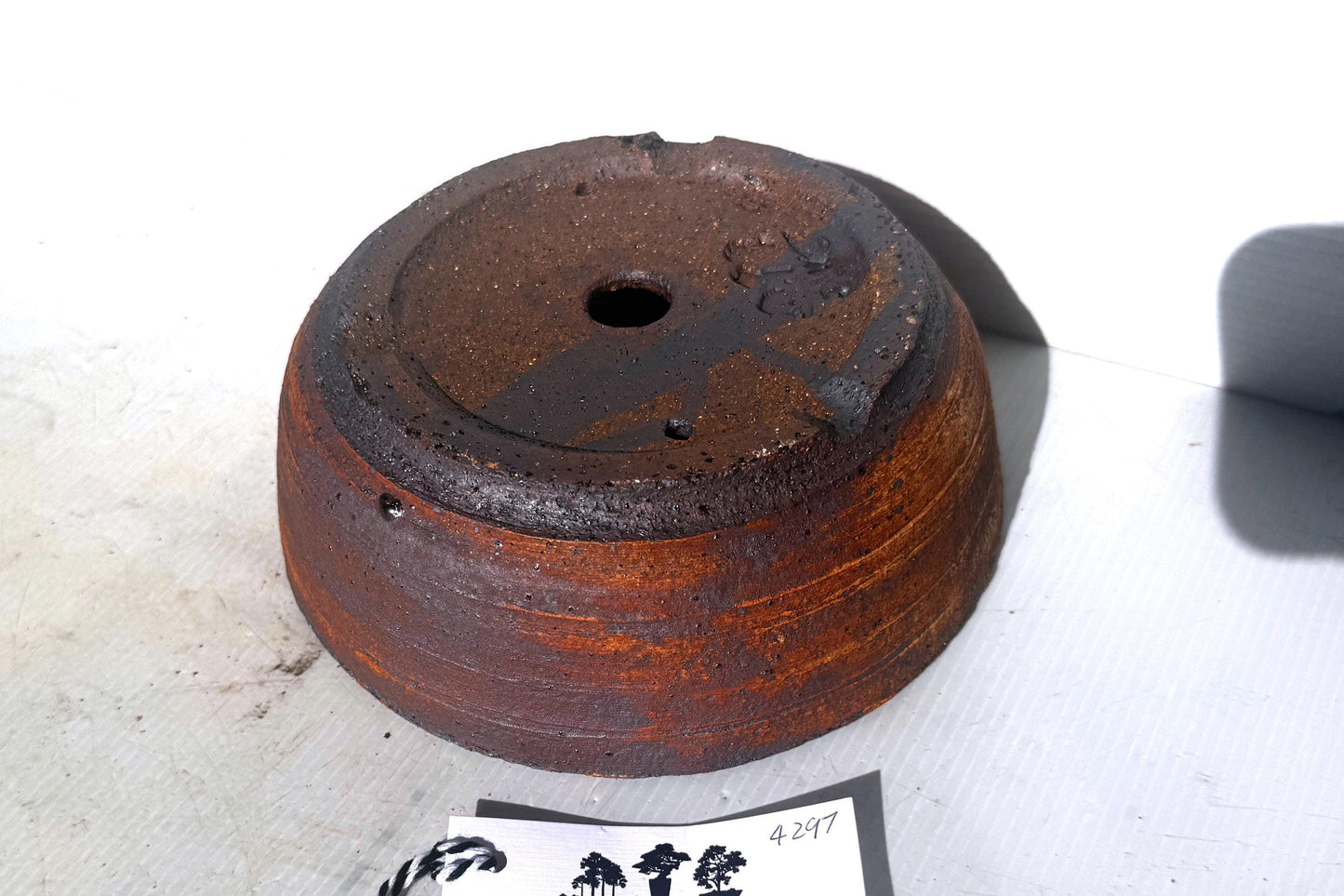 Round 19cm Brown Split Finish Stoneware Unglazed Bonsai Pot