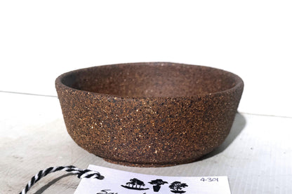 Round 11cm Brown Smooth Finish Stoneware Unglazed Bonsai Pot