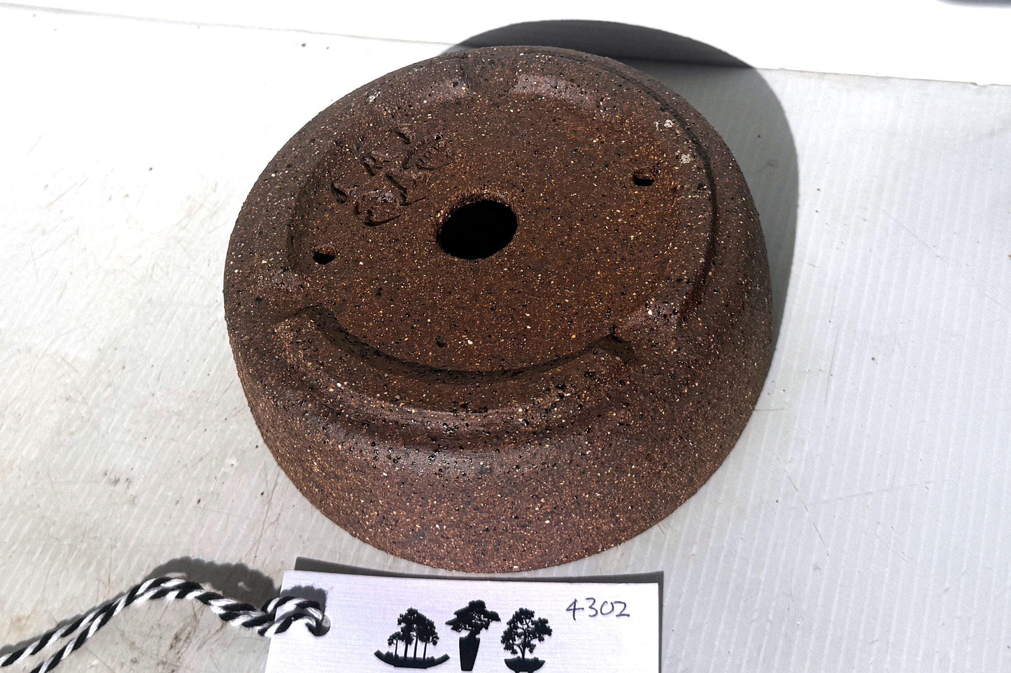 Round 14cm Brown Smooth Finish Stoneware Unglazed Bonsai Pot