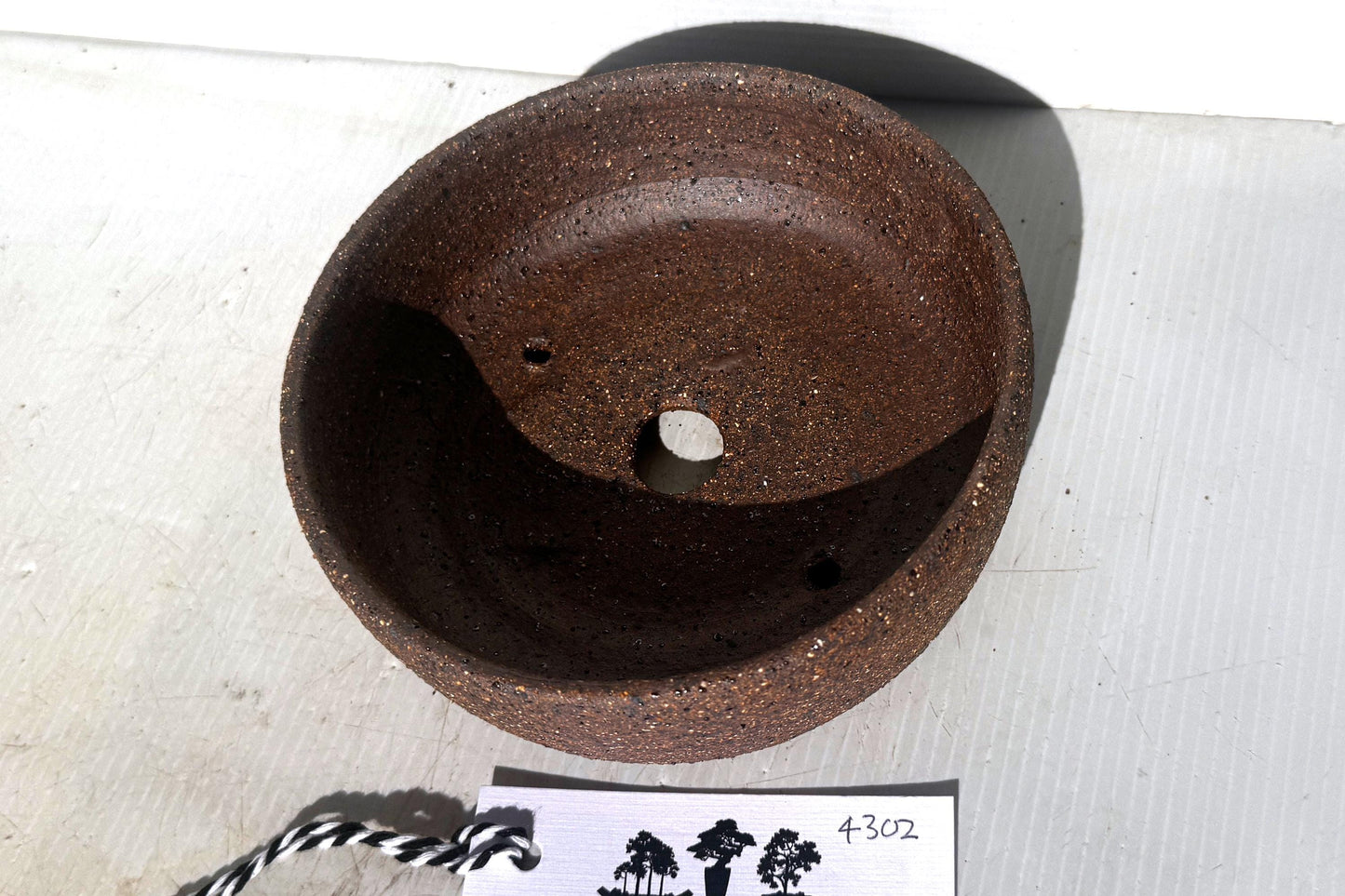 Round 14cm Brown Smooth Finish Stoneware Unglazed Bonsai Pot