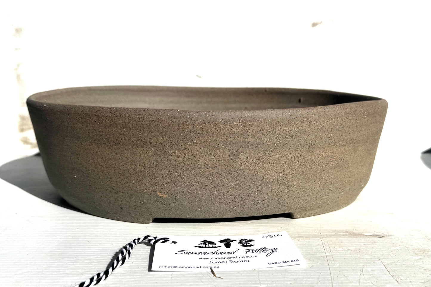 Oval 31.5cm Stoneware Smooth Finish Unglazed Bonsai Pot