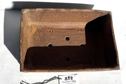 Rectangular 39cm Brown Stoneware Woodash Bonsai Pot