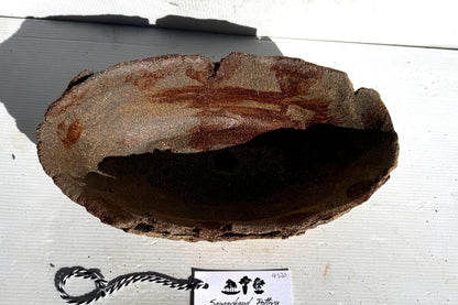 30.5cm Oval Brown Woodash Layered Finish Stoneware Unglazed Bonsai Pot