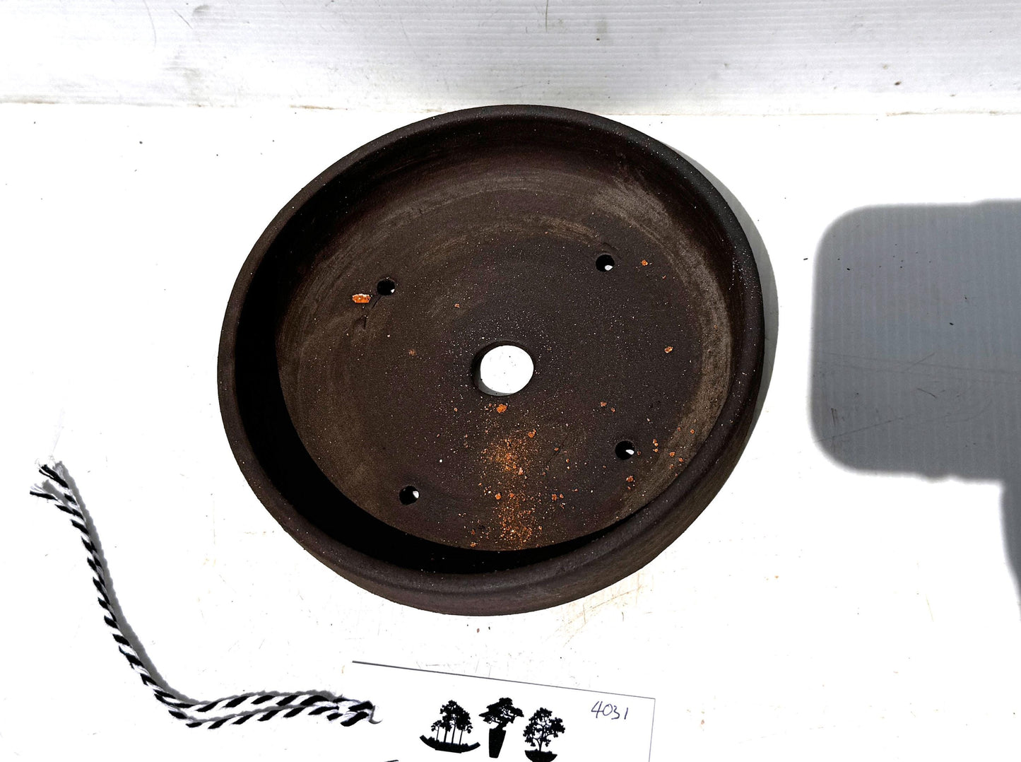 Round 16.5cm Smooth Black Stoneware Bonsai Pot
