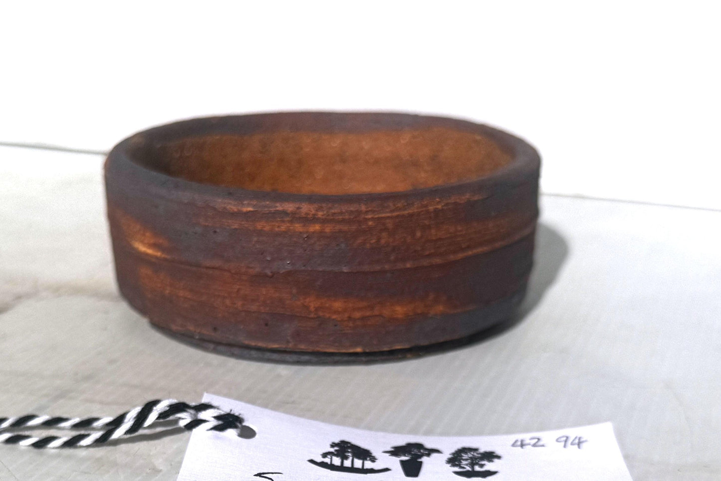 Round 12cm Brown Smooth Finish Stoneware Unglazed Bonsai Pot