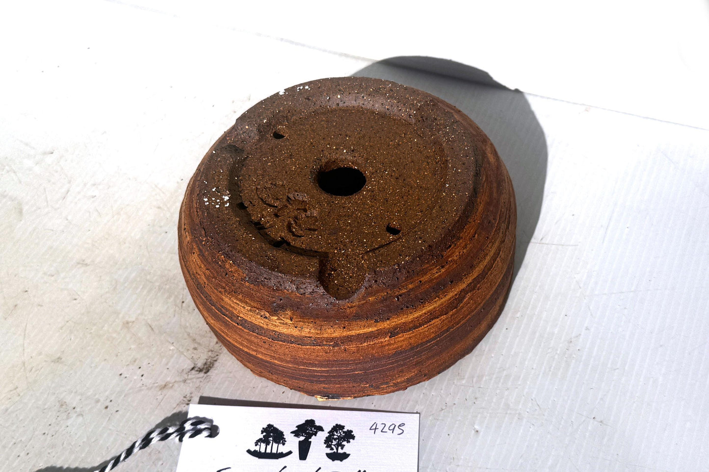 Round 14.5cm Brown Smooth Finish Stoneware Unglazed Bonsai Pot