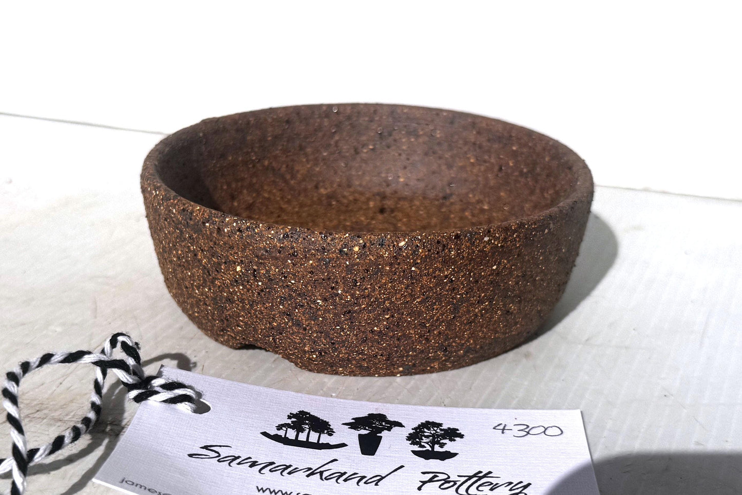 Round 11cm Brown Smooth Finish Stoneware Unglazed Bonsai Pot