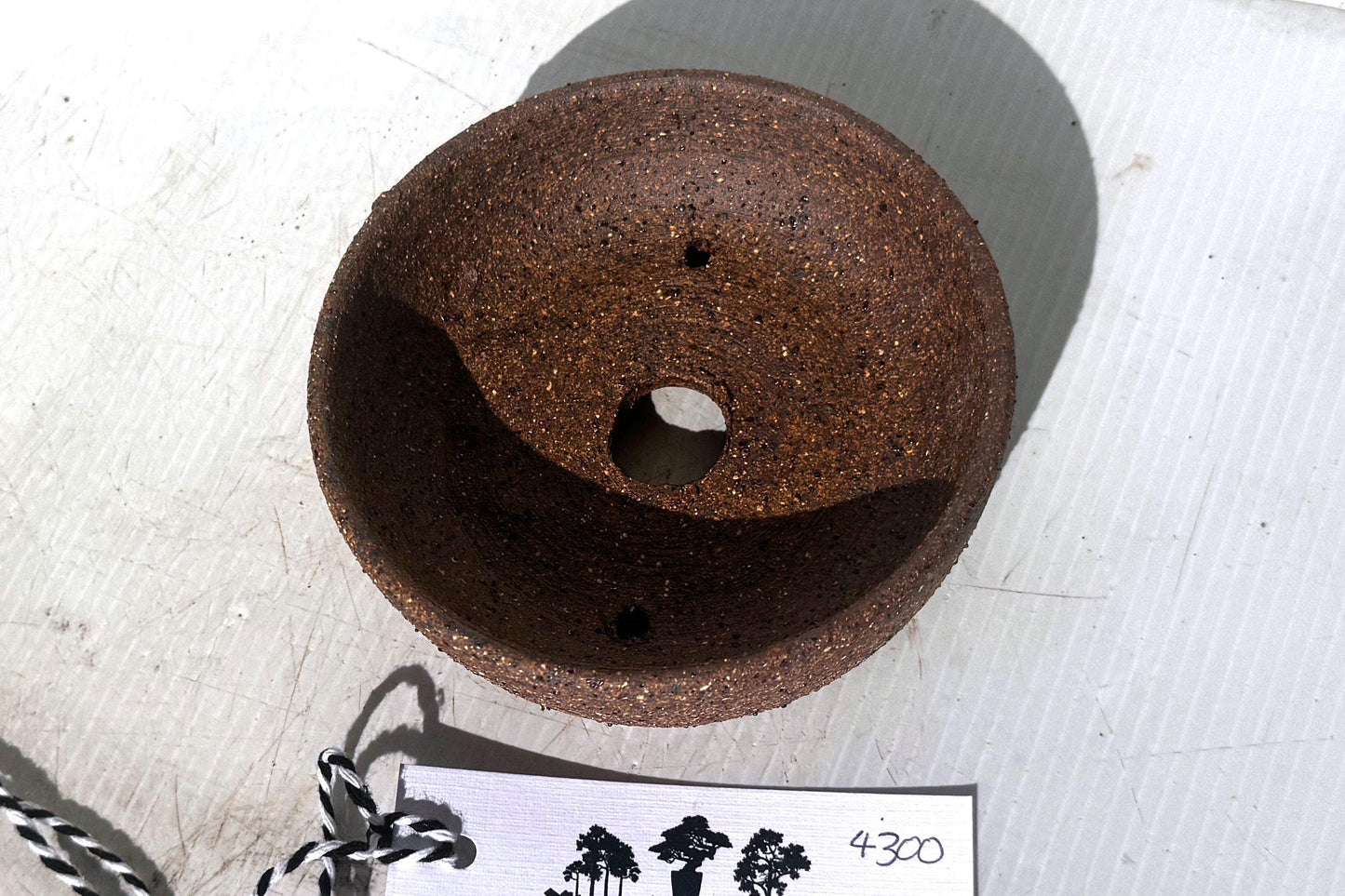 Round 11cm Brown Smooth Finish Stoneware Unglazed Bonsai Pot