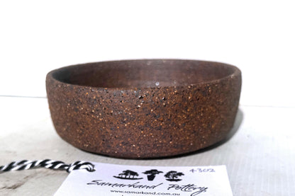 Round 14cm Brown Smooth Finish Stoneware Unglazed Bonsai Pot