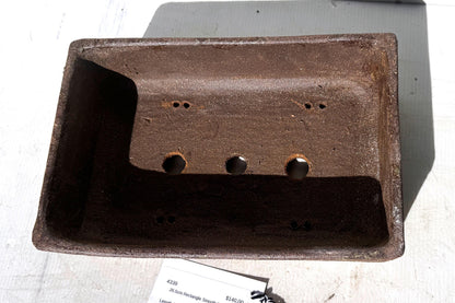 Rectangular 26.5cm Brown Stoneware Woodash Bonsai Pot