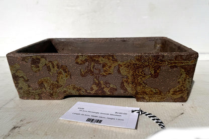 Rectangular 26.5cm Brown Stoneware Woodash Bonsai Pot
