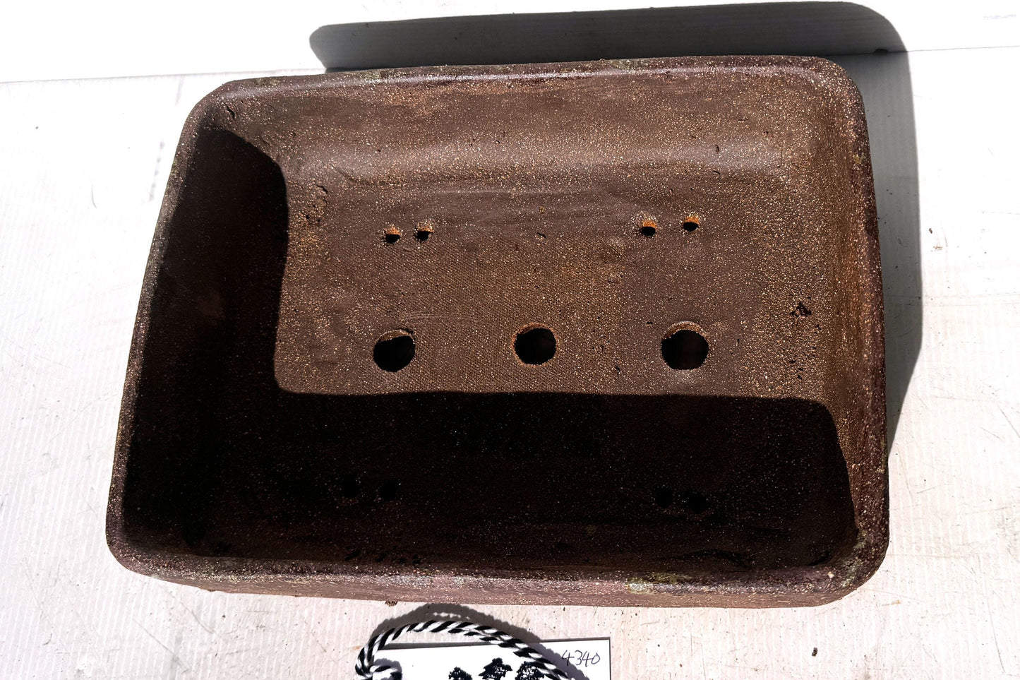 Rectangular 27cm Brown Stoneware Woodash Bonsai Pot