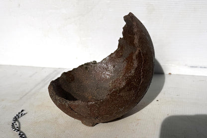 Moon 16cm Brown Stoneware Bonsai Pot