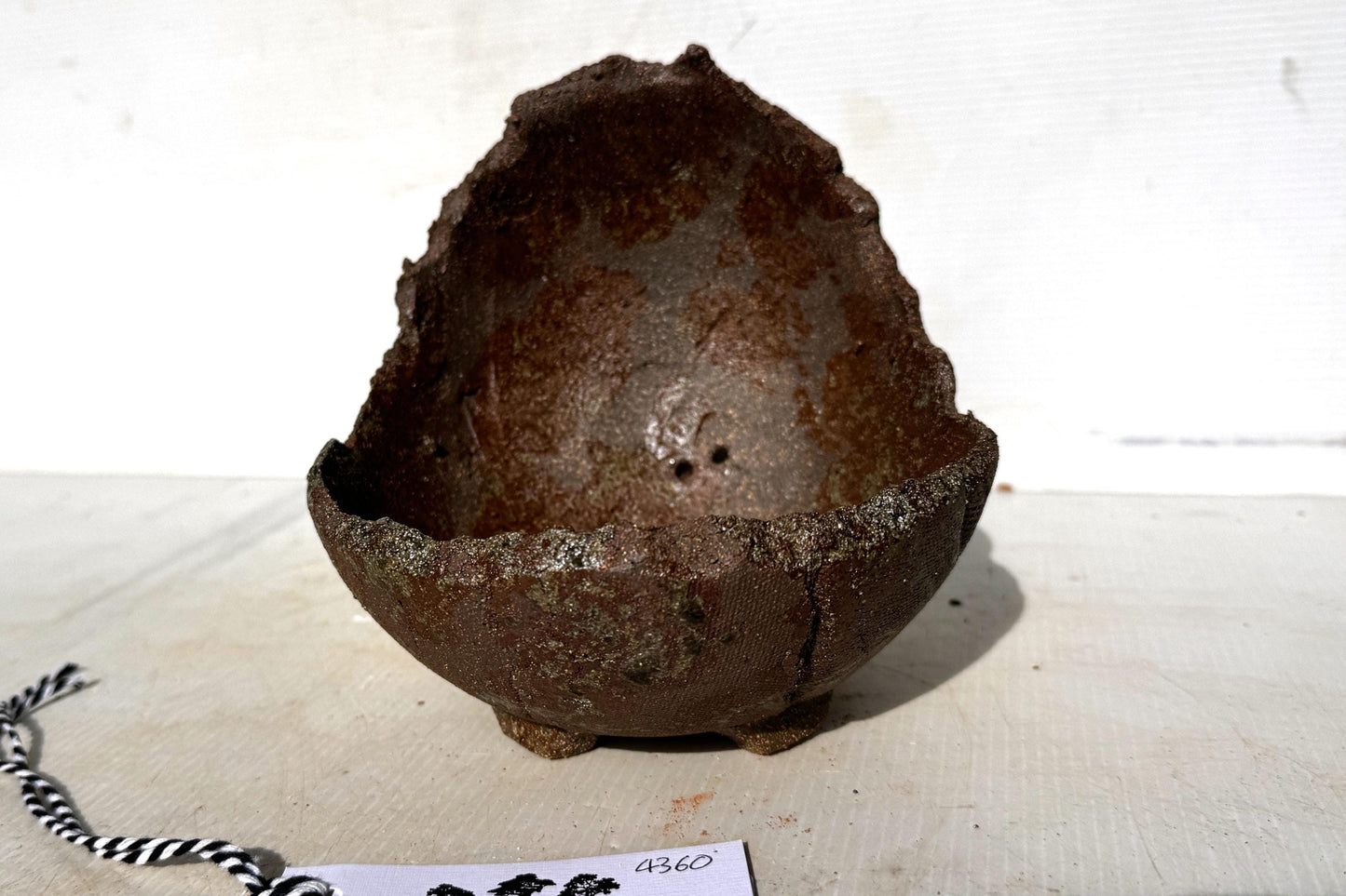 Moon 16cm Brown Stoneware Bonsai Pot