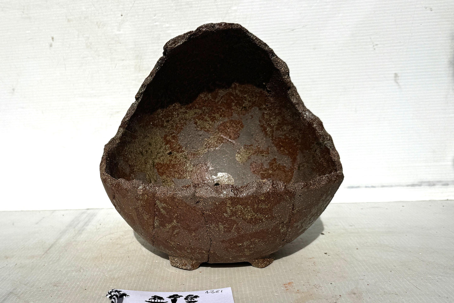 Moon 21cm Brown Stoneware Bonsai Pot