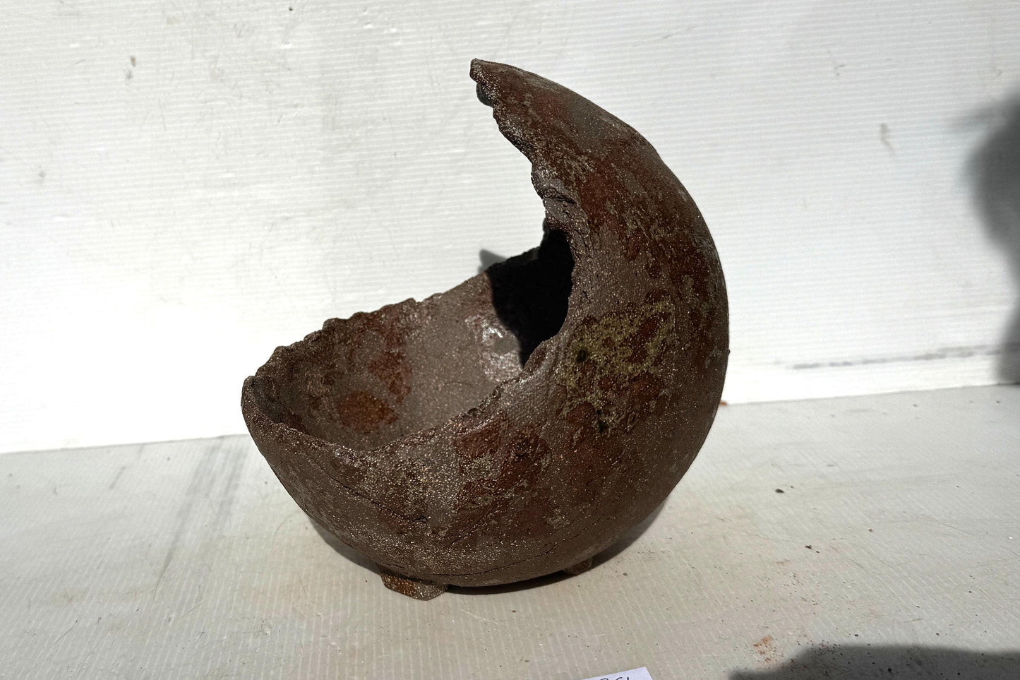 Moon 21cm Brown Stoneware Bonsai Pot