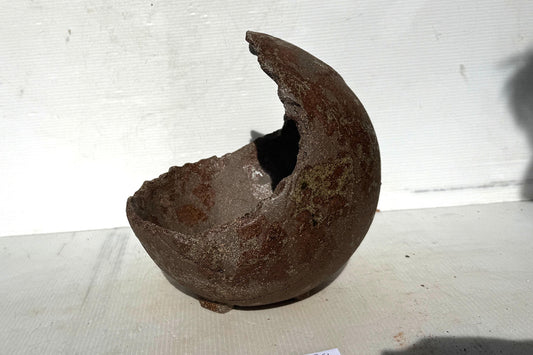 Moon 21cm Brown Stoneware Bonsai Pot