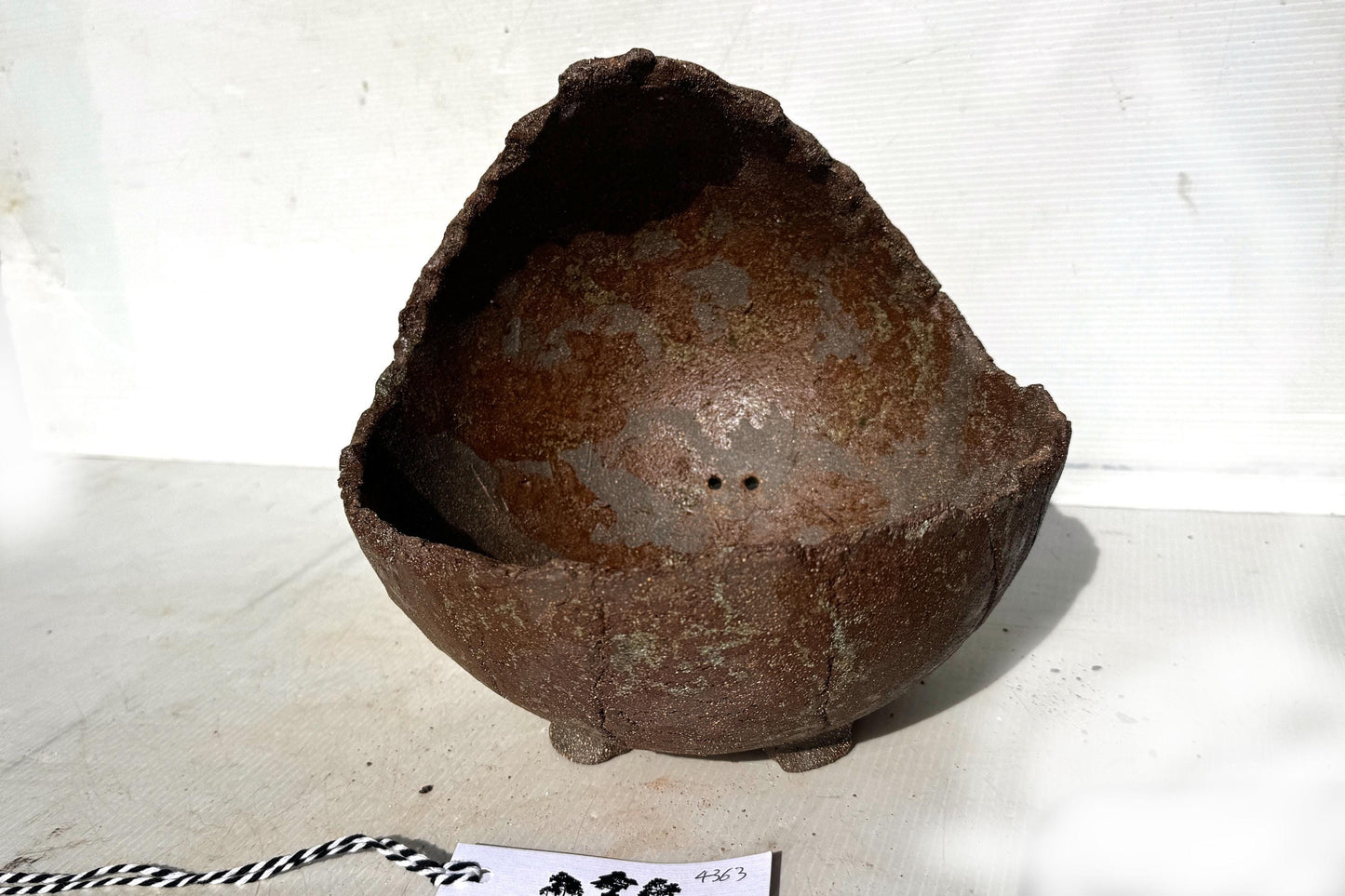 Moon 23cm Brown Stoneware Bonsai Pot