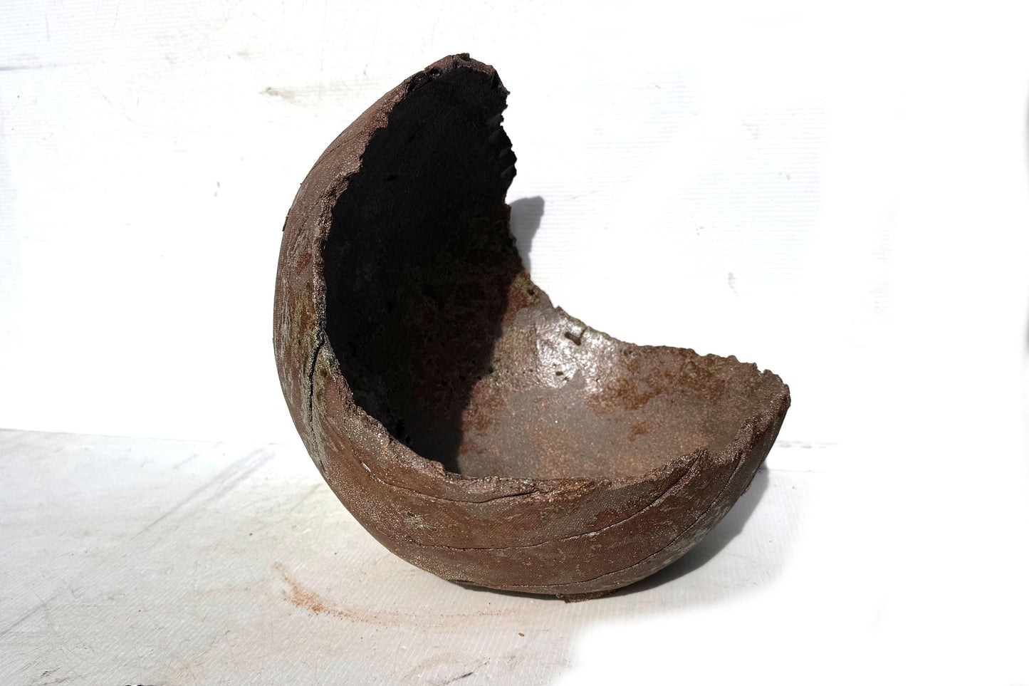 Moon 31cm Brown Stoneware Bonsai Pot
