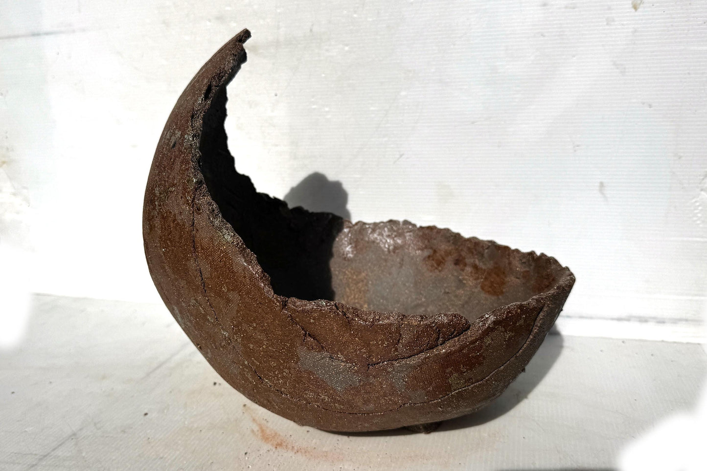 Moon 31cm Brown Stoneware Bonsai Pot