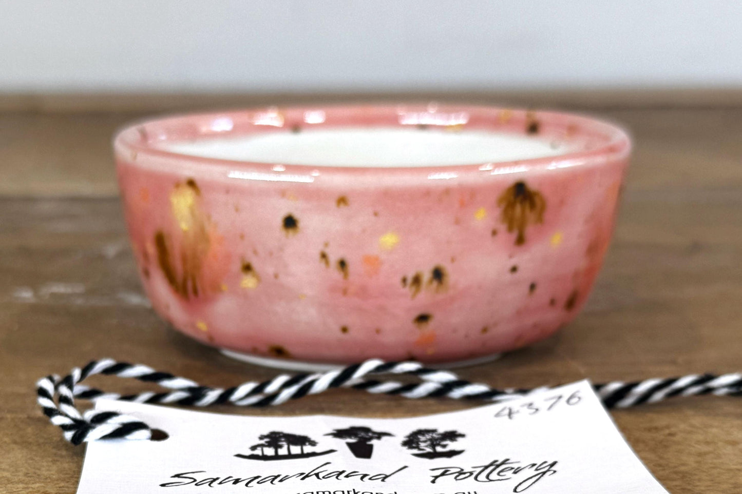 Round 11cm Pink Glazed Stoneware Bonsai Pot