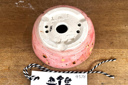 Round 11cm Pink Glazed Stoneware Bonsai Pot